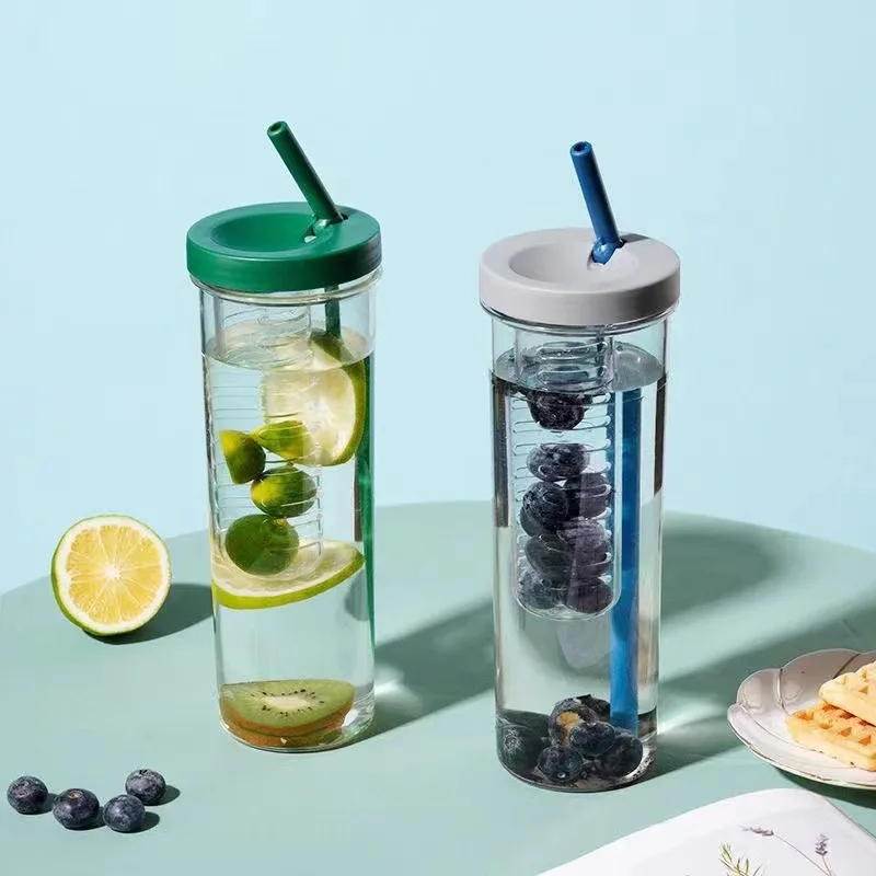 

Creativity Fruits Filter Water Bottle with Straw Plastic Outdoor Water Cup School Water Bottle Travel Sport Drinkware Juice Cup
