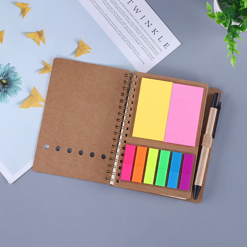 

1Pcs Creative Metal Spiral Coil Notebook A6 Business Kraft Notebook Combination Journal Diary Notepad for Office School Supplies