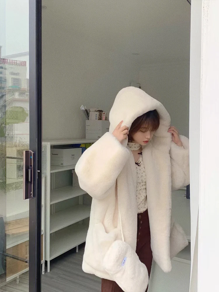 Новинка 2024 верхняя одежда из меха кролика рекс молодежная шерсть ягненка женская