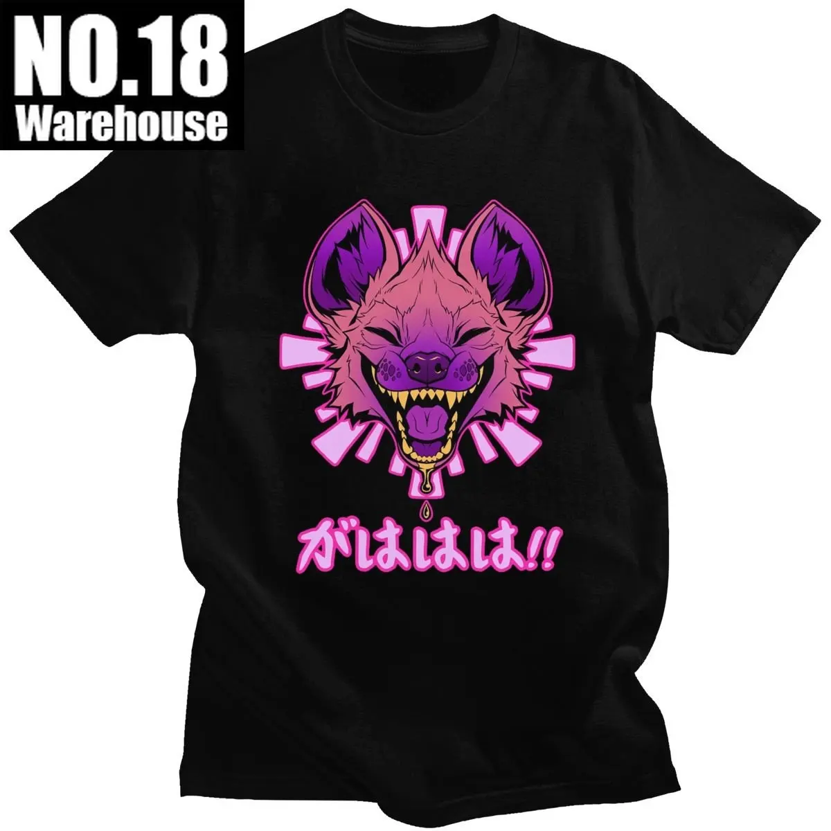 

Топ Harajuku XS-4XL Kawaii Japan Vaporwave Hyena Футболка мужская женская Повседневная графическая футболка мужская одежда кавайная одежда