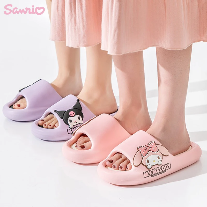 

Kawaii Sanrio Kuromi Slippers Hello Kitty Cinnamoroll Women's Fashion Slippers Cartoon Casual Home Shoes Eva Anti-slip Shoes