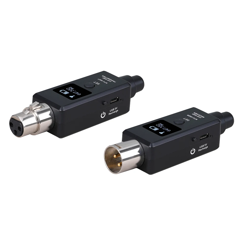 

1 Pair Micphone Wireless System Rechargeable UHF DSP Transmitter Receiver 2 Modes Guitar Wireless Audio Transmission System