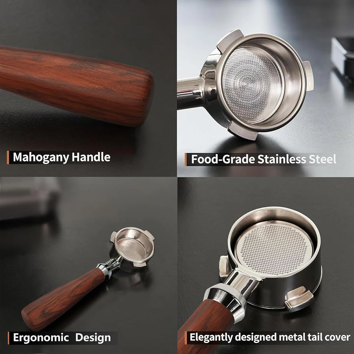 51 мм 304 нержавеющая сталь ручка без дна аксессуары для кофемашины Съемная