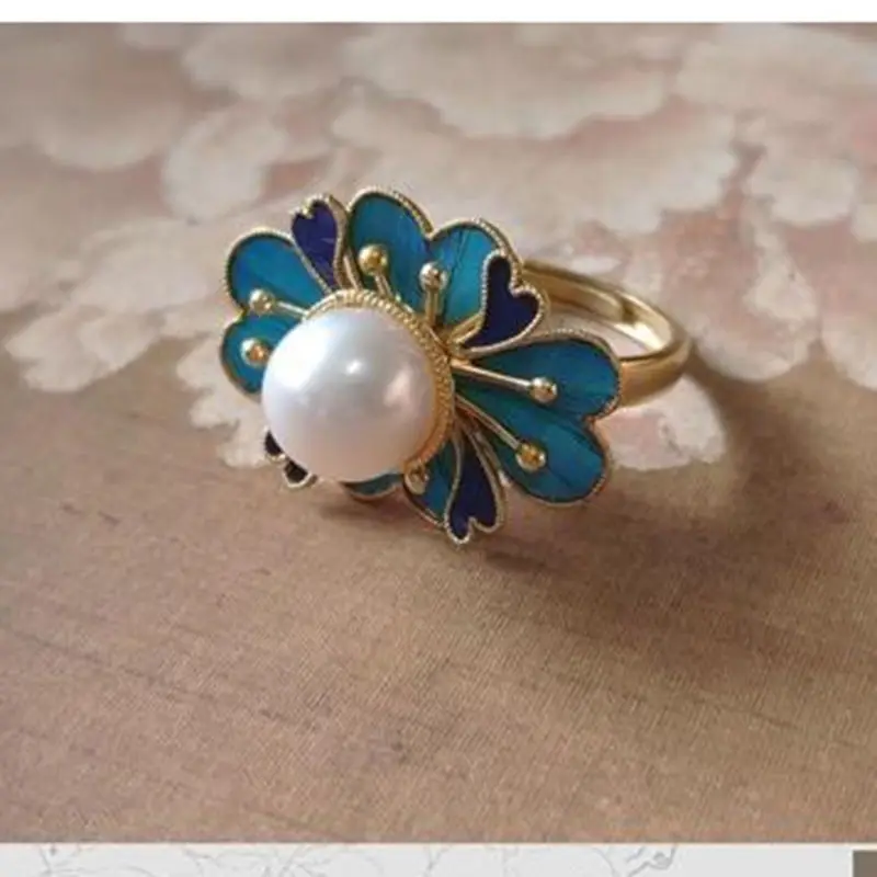 Регулируемое кольцо Haitang с жемчугом женский подарок на день рождения