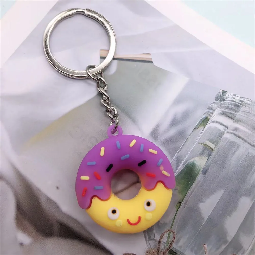 Брелок для ключей с изображением пончика из мультфильма детский школьный брелок