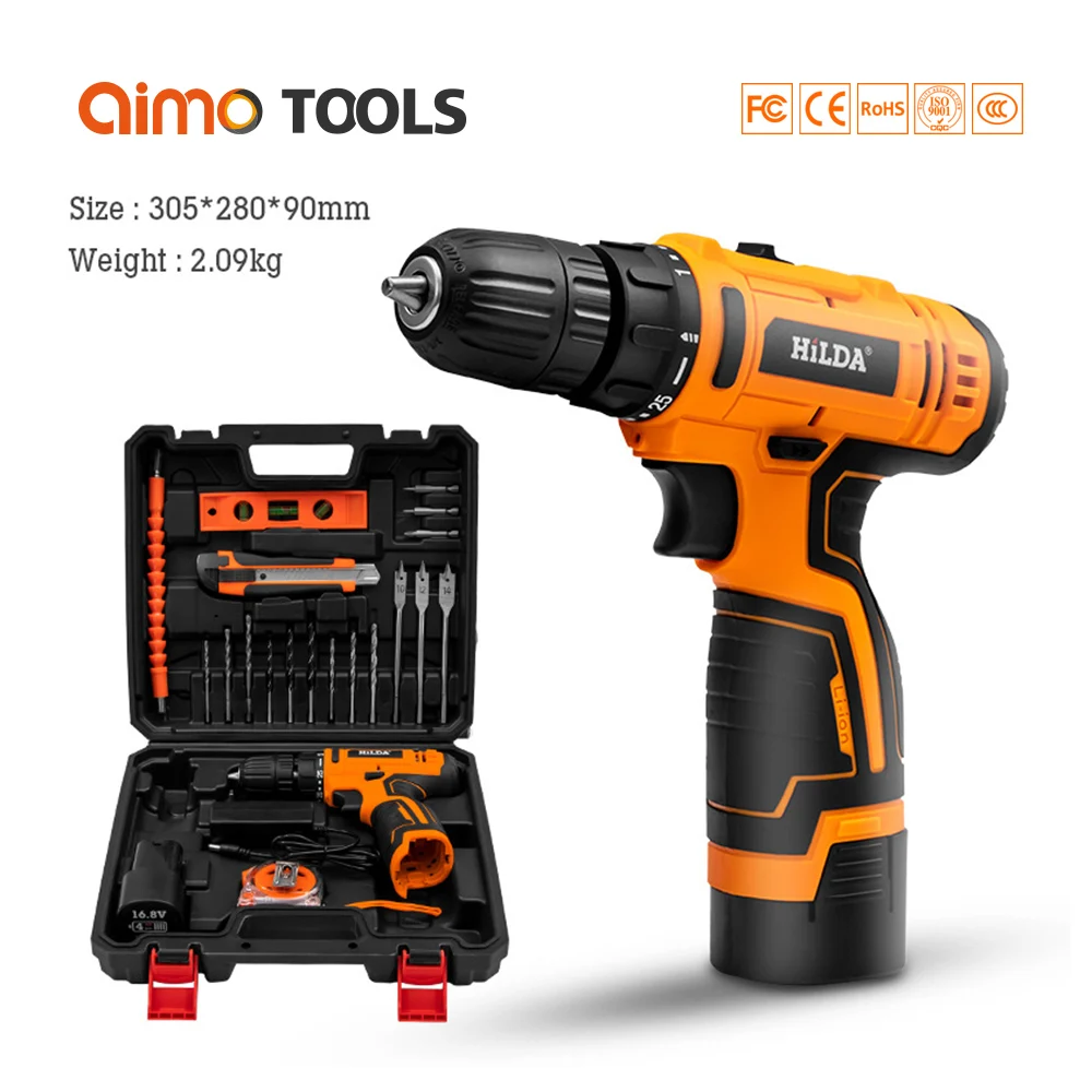 

AIMO 16.8V Speed Cordless Impact Drill Electric Screwdriver Home Mini Lithium Battery Wireless Rechargeable Hand Drill