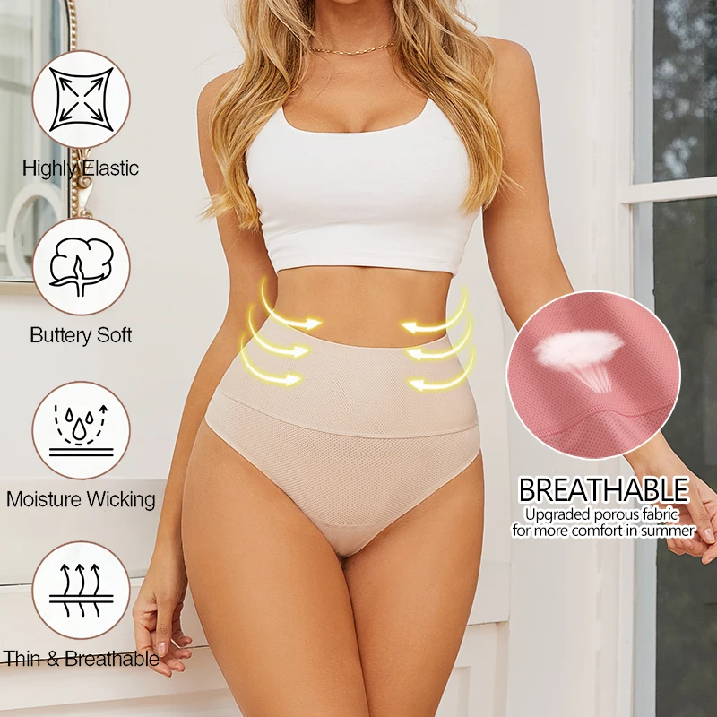 Высокая талия бесшовные трусики эластичный ремонт хлопчатобумажный подъем