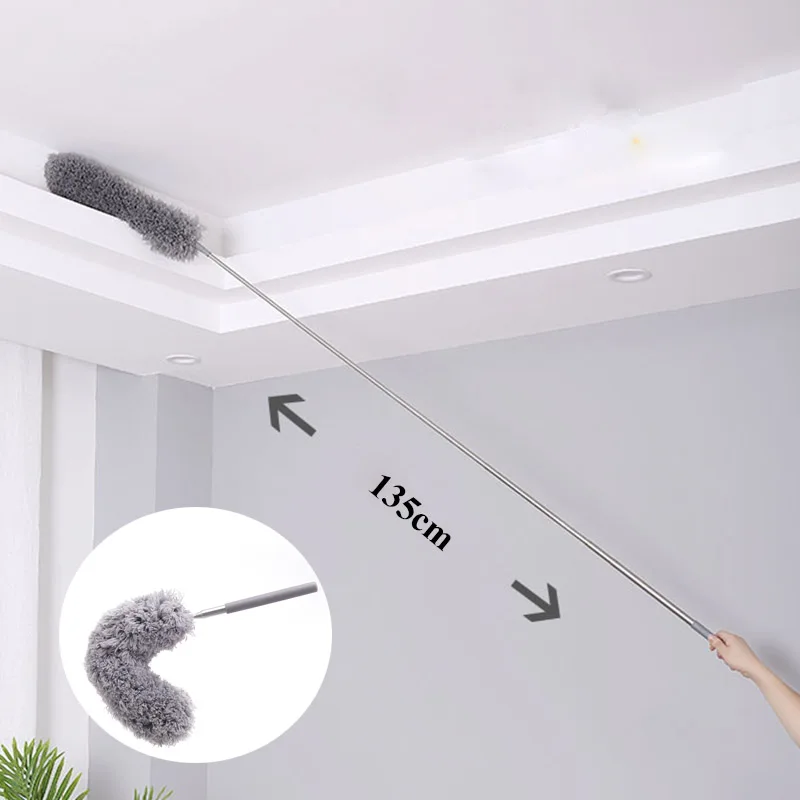 

Retractable Dust Flexible Electrostatic Dusting Brush Bending Tweezer Household Car Dust Dusty Feather Duster Without Lint