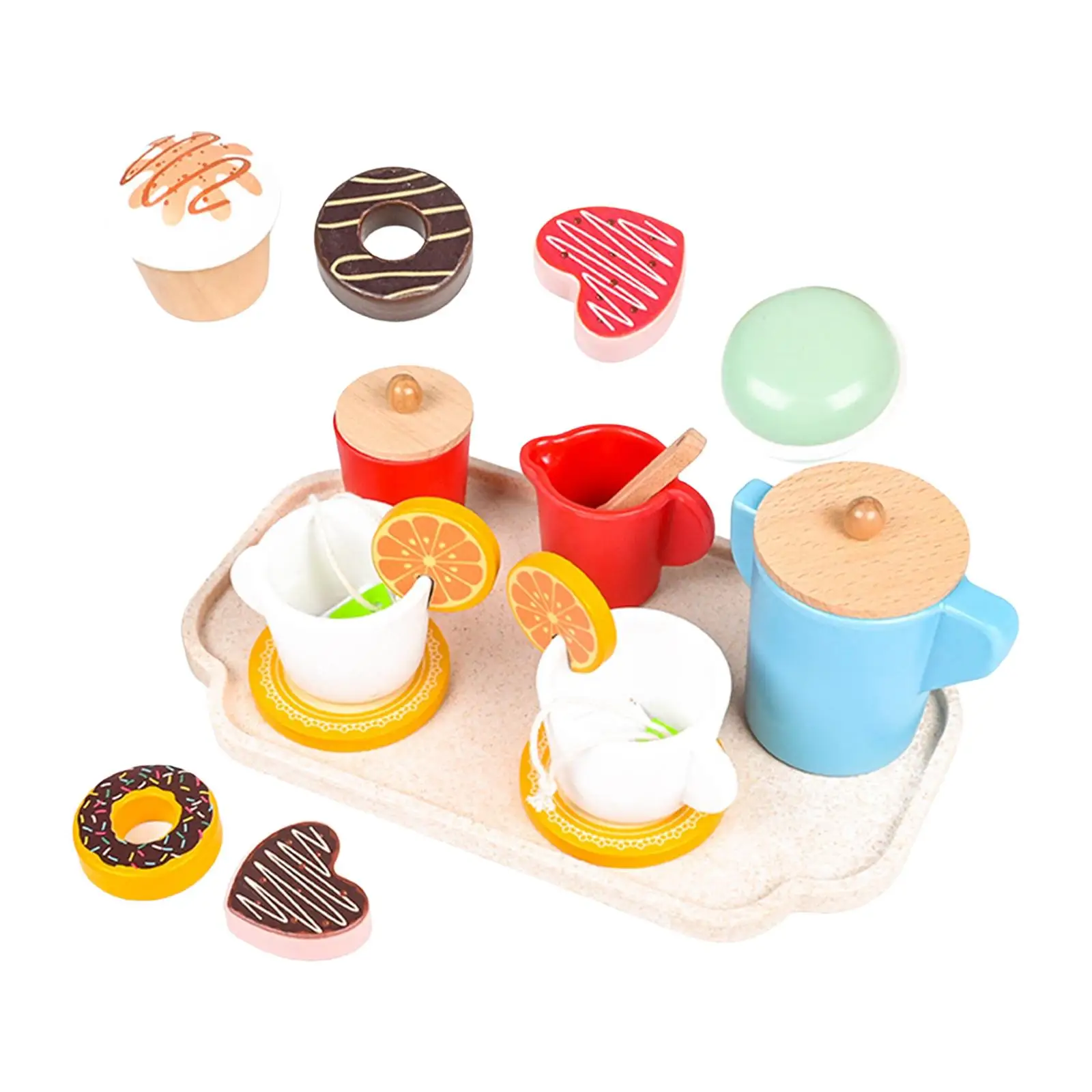 

12Pcs Tea Party Pretend Play Game Developmental Toy Afternoon Play Party for Kids Children Preschool Toddlers Birthday Gift