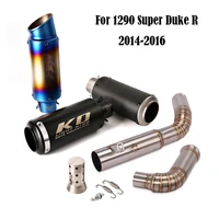 60 5mm motorcycle exhaust system muffler tail pipe delete catalyst mid link slip on modified for 1290 super duke r 2014 2016