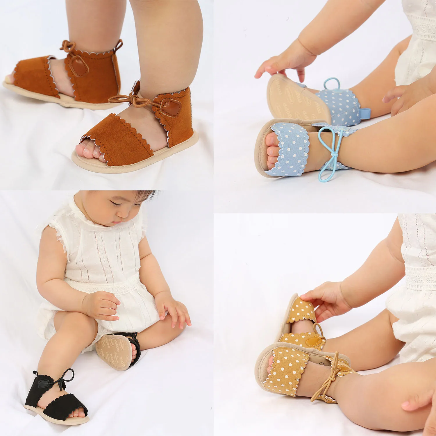 

Fashion Baby Girls Infant Sandals Cute Summer Soft Sole Flat Princess Shoes Infant Non-Slip First Walkers