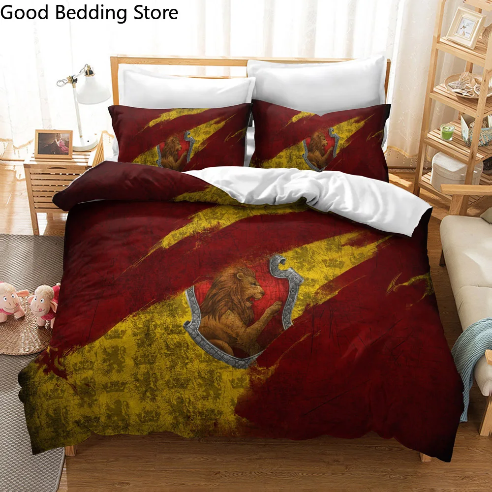 Magic School Badge Wise Fair Eagle 3d Bedding Set Novels Magic Words Bed Linen Bed Cover Sets 2/3Pcs Bedclothes Adult Kids Gifts images - 6