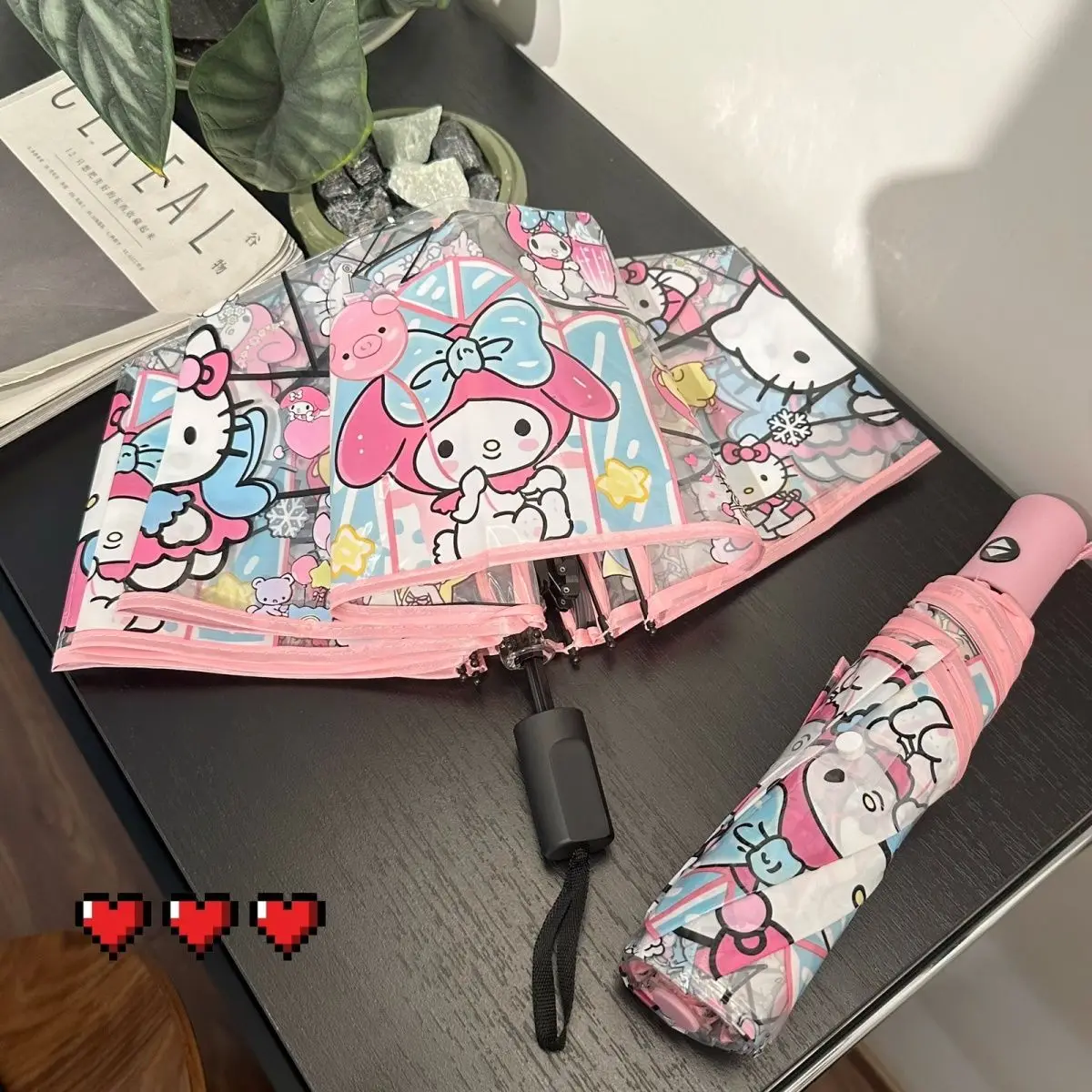 Складной зонт Hello Kitty полностью автоматический ручной портативный утолщенный