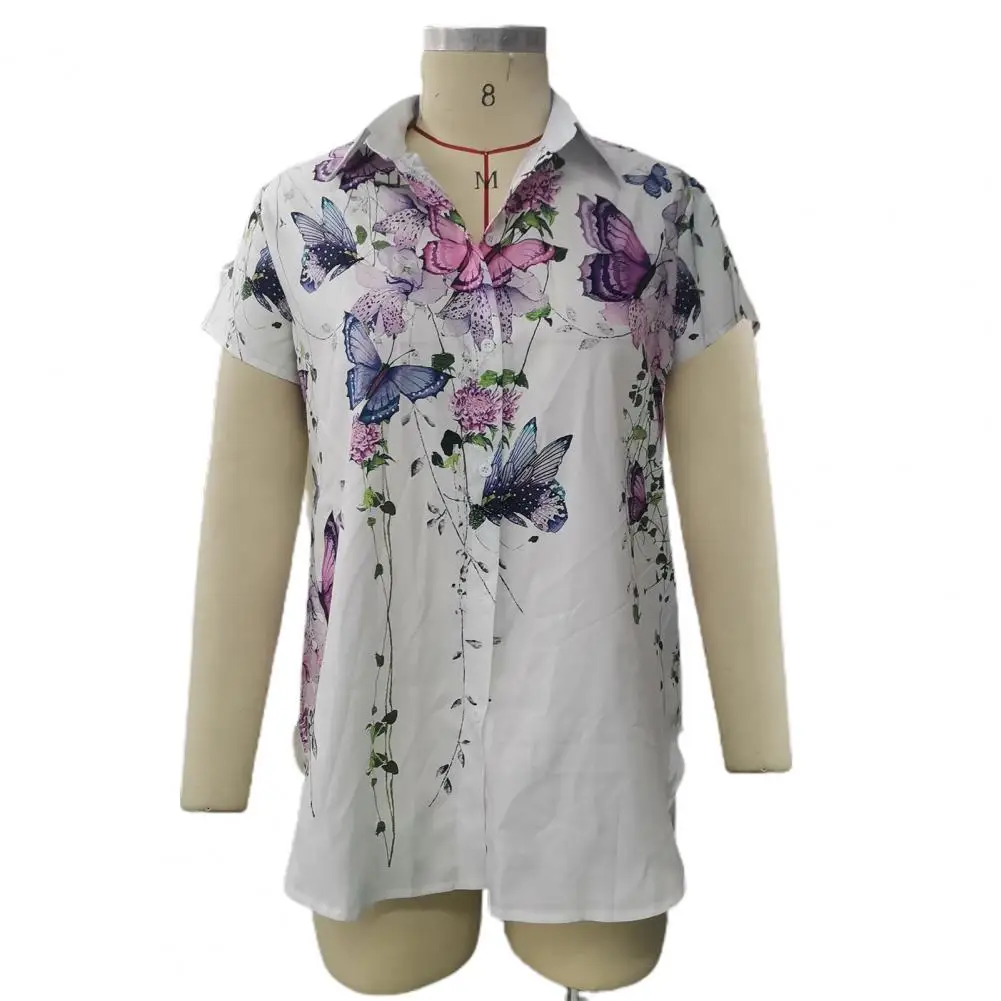 

Chic Lapel Positioning Printed Blouse Women Shirt Female Relaxed Fit