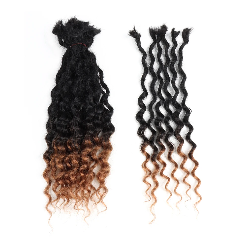 Фото Натуральные волосы AHVAST Loose Deep Wave Goddess Locs, 0.6 см, для наращивания, натуральный цвет, оптом №2