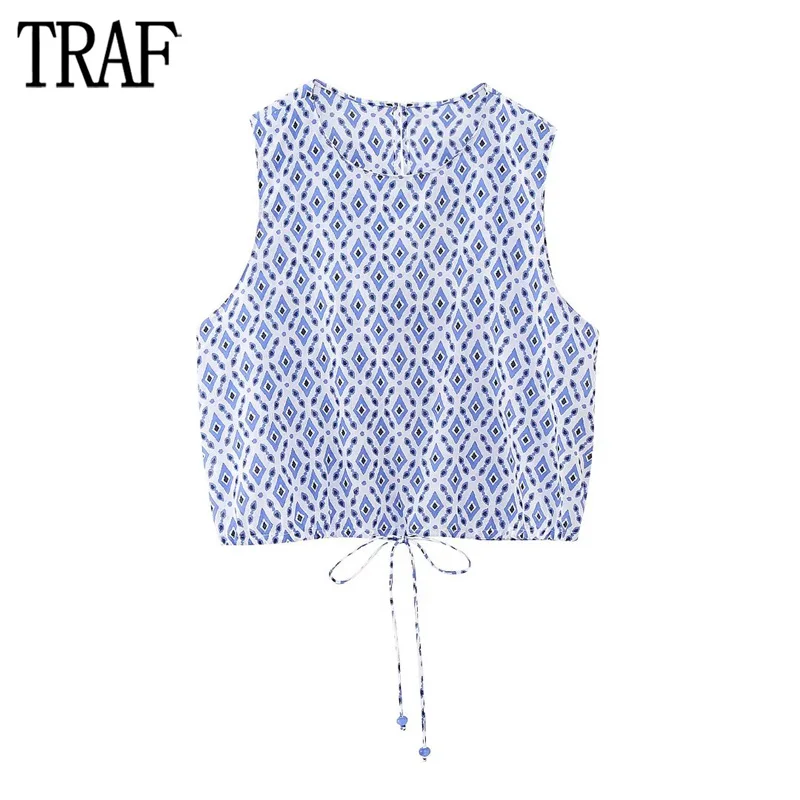 

Женский топ без рукавов в стиле бохо, с принтом