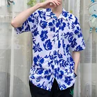 Летние мужские пляжные Гавайские рубашки с коротким рукавом, повседневные рубашки с цветочным принтом, стандартные Гавайские рубашки, мужская одежда