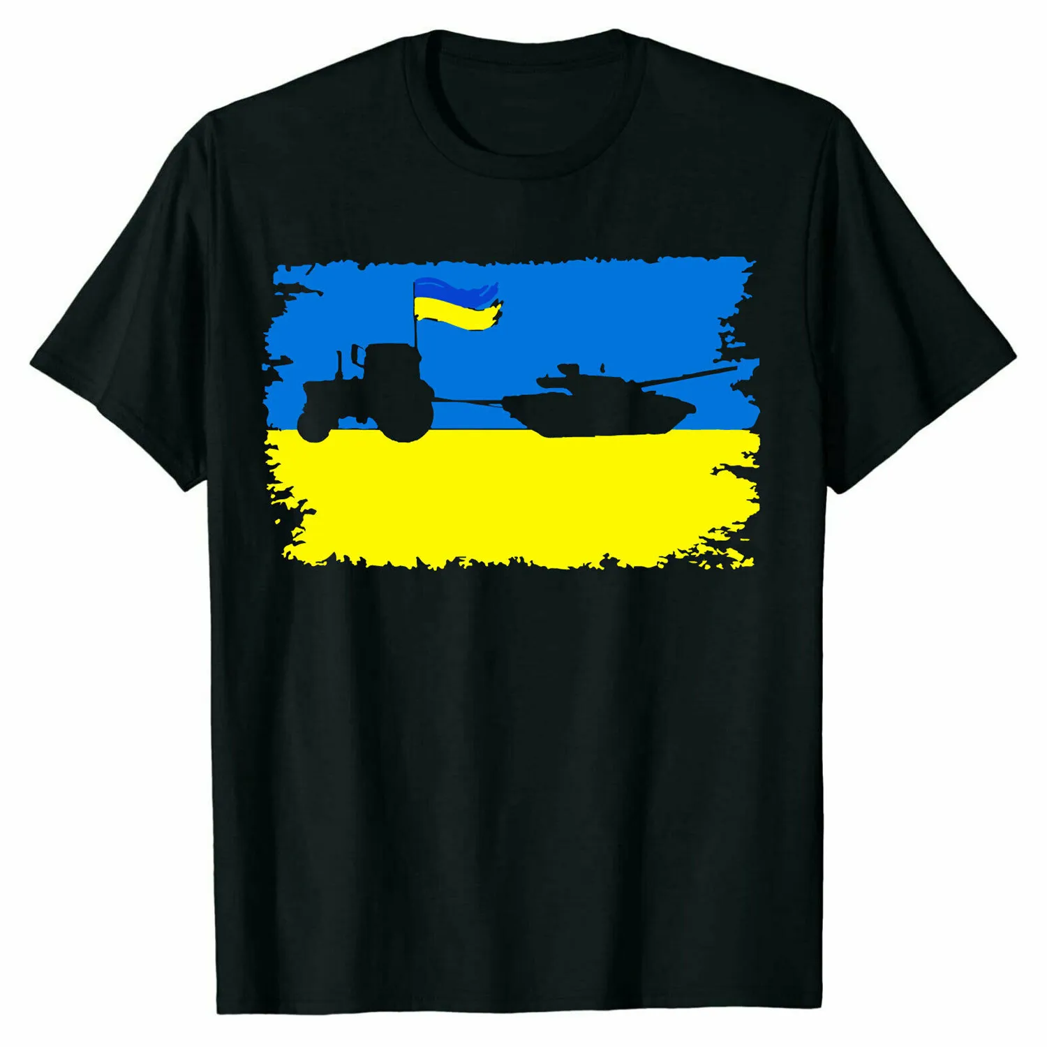 

Funny Ukraine Ukrainian Farmer Tractor Steals A Tank Men T-Shirt Short Sleeve Casual Cotton O-Neck Summer Tees