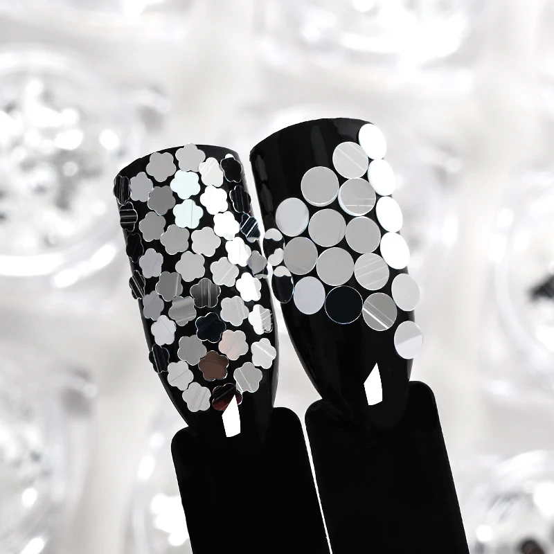 

Nail Glitter Paillette Holographic Silver Flakies Colorful Round Rhombus Nail Sequins Manicure Nail Art Decoration