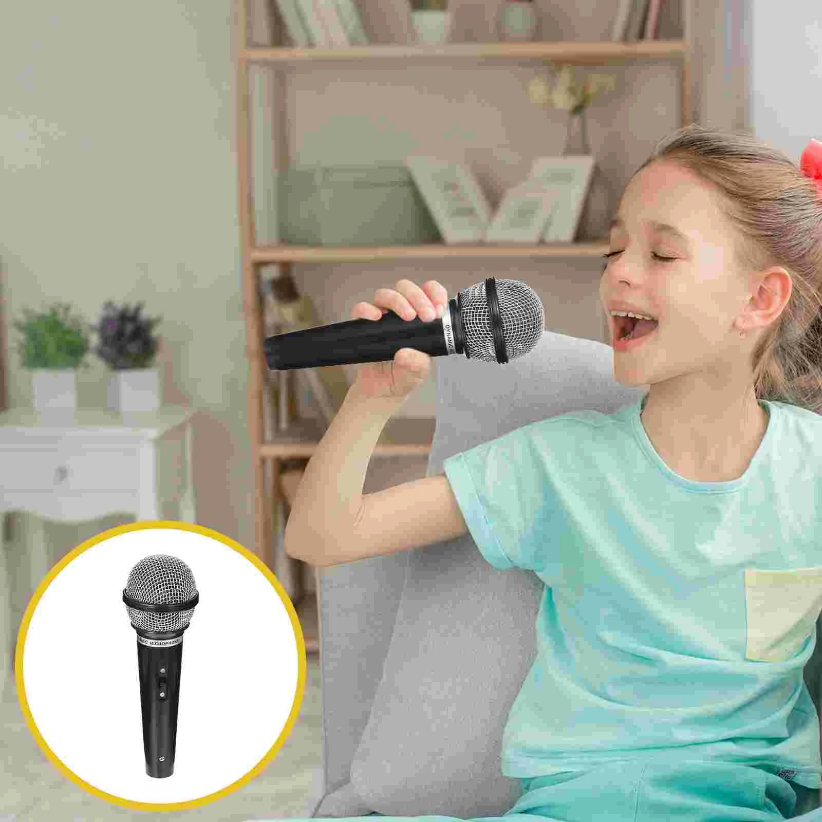 

1Pc Simulated Mic Party Favor Plastic Microphone Prop for Kids (Black)