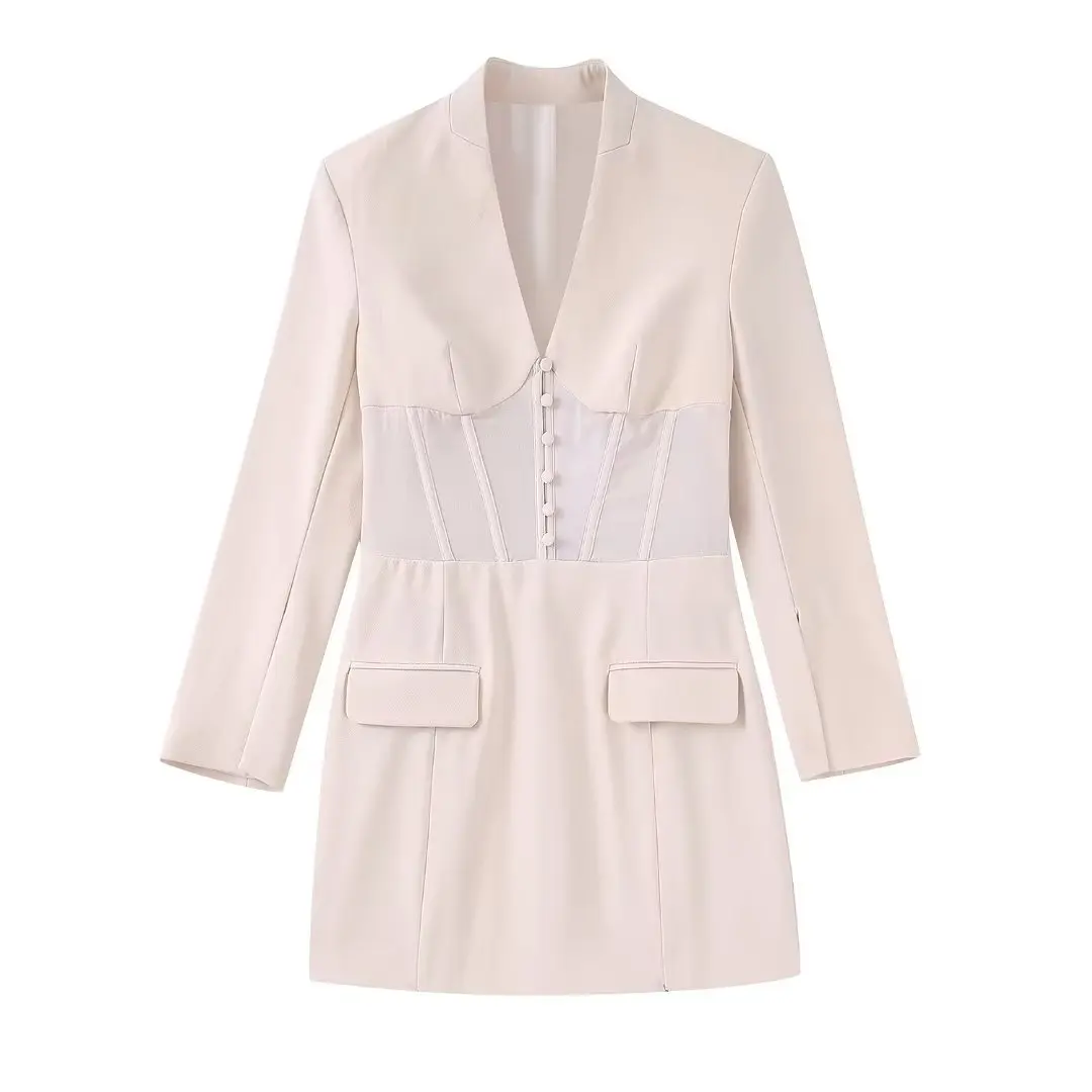 

SuperAen Европа и США Женская Новинка 2022 v-образный вырез тонкое модное открытое женское платье