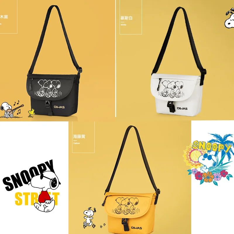 

Snoopy Messenger Bag Anime Figure Spike Women Sports Canvas Shoulder Bag Cartoon Puppy All Match Shopping Pouch Organizer Gifts