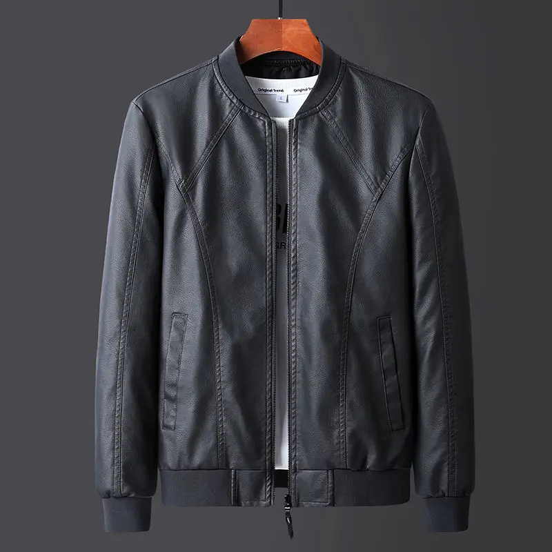 

Leather Rider PU Jacket Men Casual Outwear Coat Windbreaker Motorcycle Leather Jackets Coats Male Clothing Large Size 5XL E365