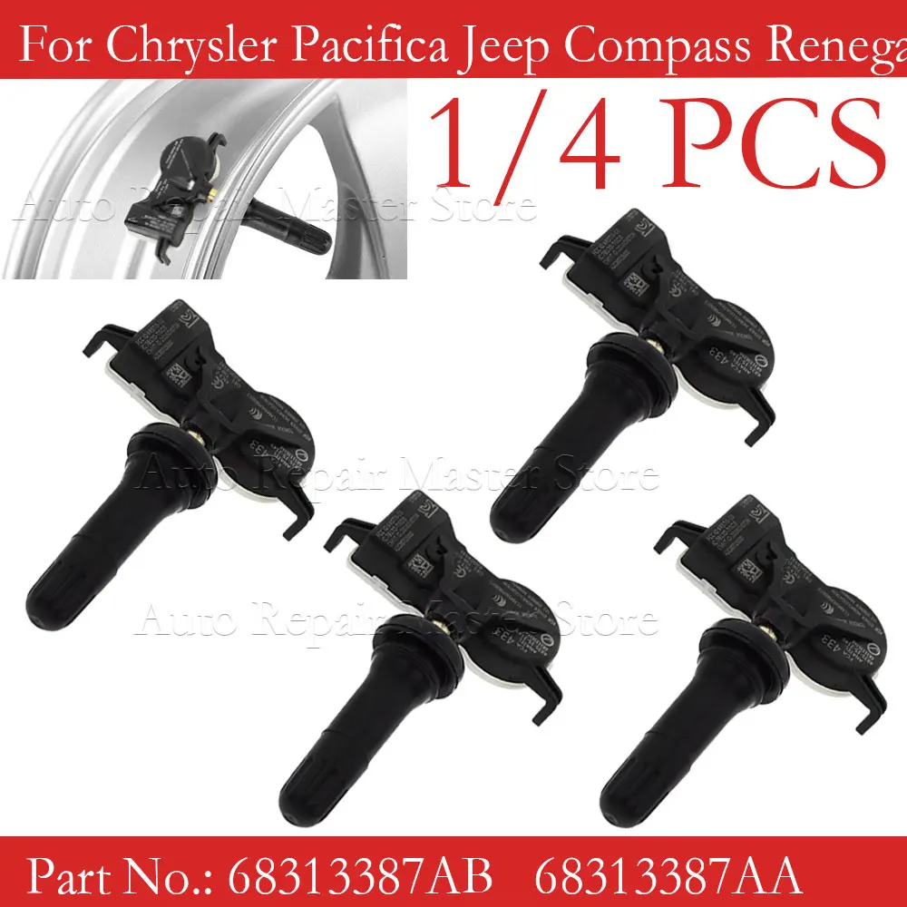 Фото 1/4 шт. датчик давления в шинах TPMS для Chrysler Pacifica Jeep Compass Renegade 68105280 AF 68313387 АБ 53305555 №1