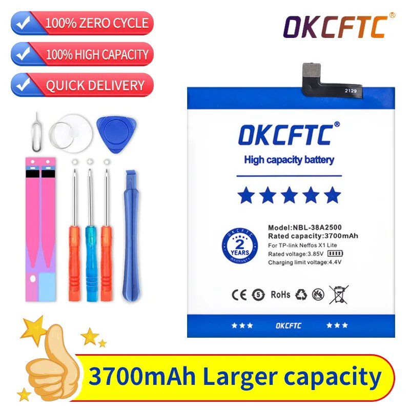 

New 4000mAh NBL-38A2500 Replacement Battery For TP-link Neffos X1 Lite TP904A TP904C Rechargeable Batteria +gift
