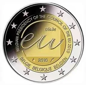

Belgium 2010 EU Rotating Presidency 2 Euro Bimetal Commemorative Coin UNC Original
