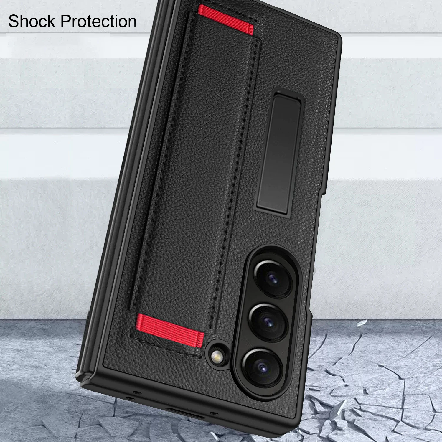 Роскошный кожаный браслет-держатель для телефона Samsung Galaxy Z Fold 6 4 5 со стеклянной