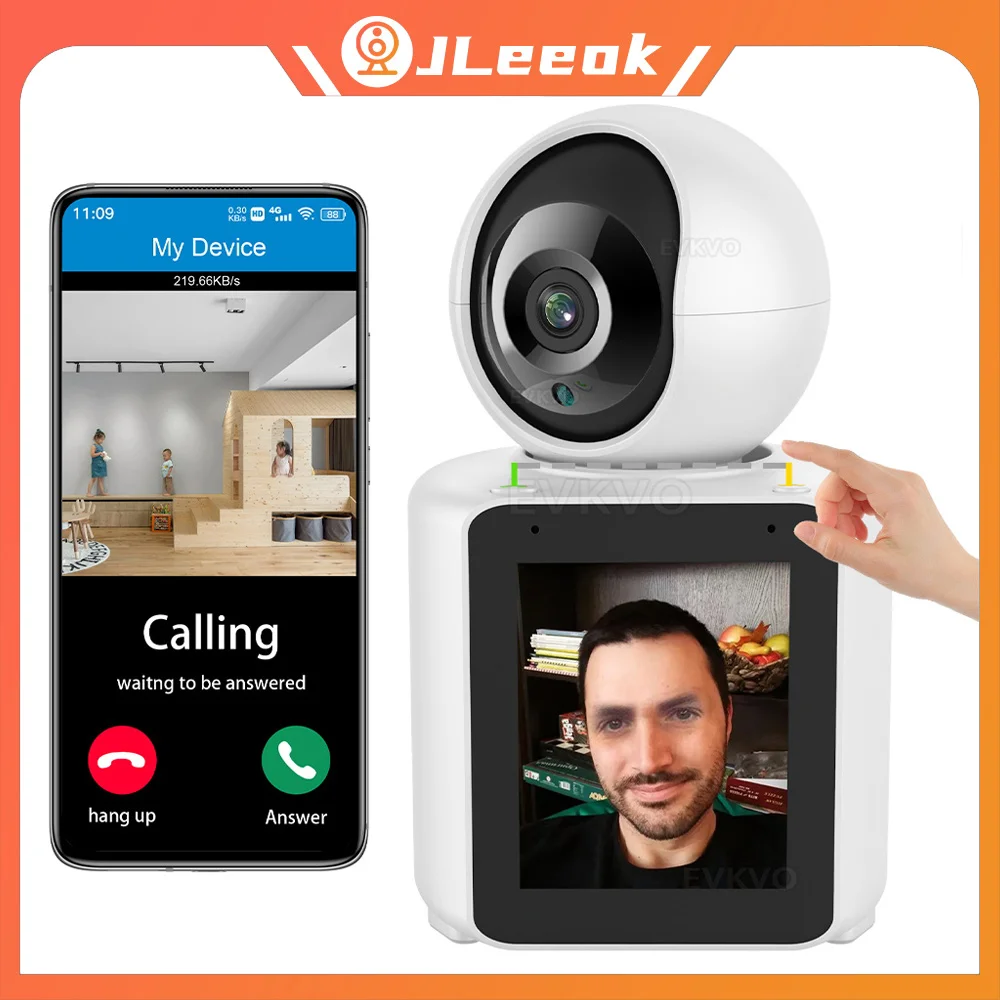 JLeeok 4MP PTZ WIFI Camera Auto Tracking One Click Video Call With Screen Indoor Baby Monitor Security CCTV Surveillance Camera