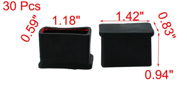 

30pcs 0.59" x 1.18"(15 x 30mm) PVC Table Leg Cap End Tip Feet Cover Furniture Glide Floor Protector,Reduce Noise Prevent Scratch
