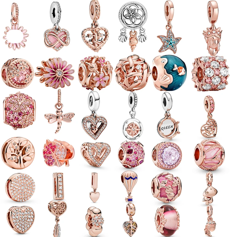 

! Женский браслет из серебра 925 пробы, со сверкающими подвесками в виде цветка маргаритки