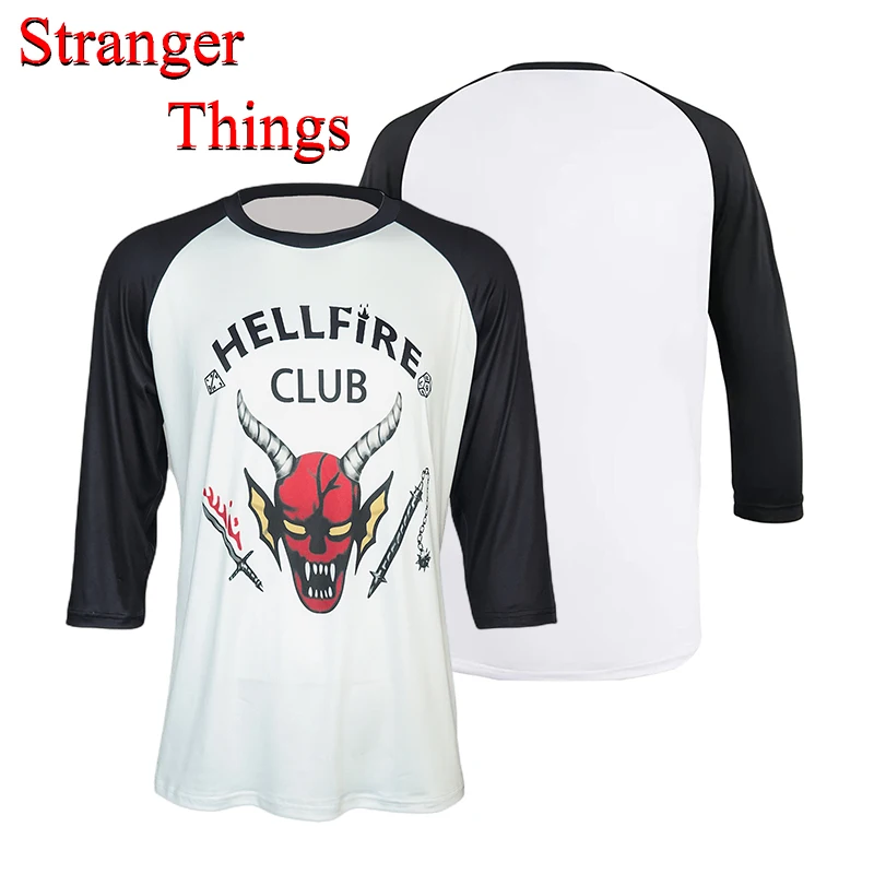 

Stranger Things Season 4 Hellfire Club Cosplay Costume T-shirt Mike Hell Fire Club Uniform Shirt Halloween Clothing Costumes