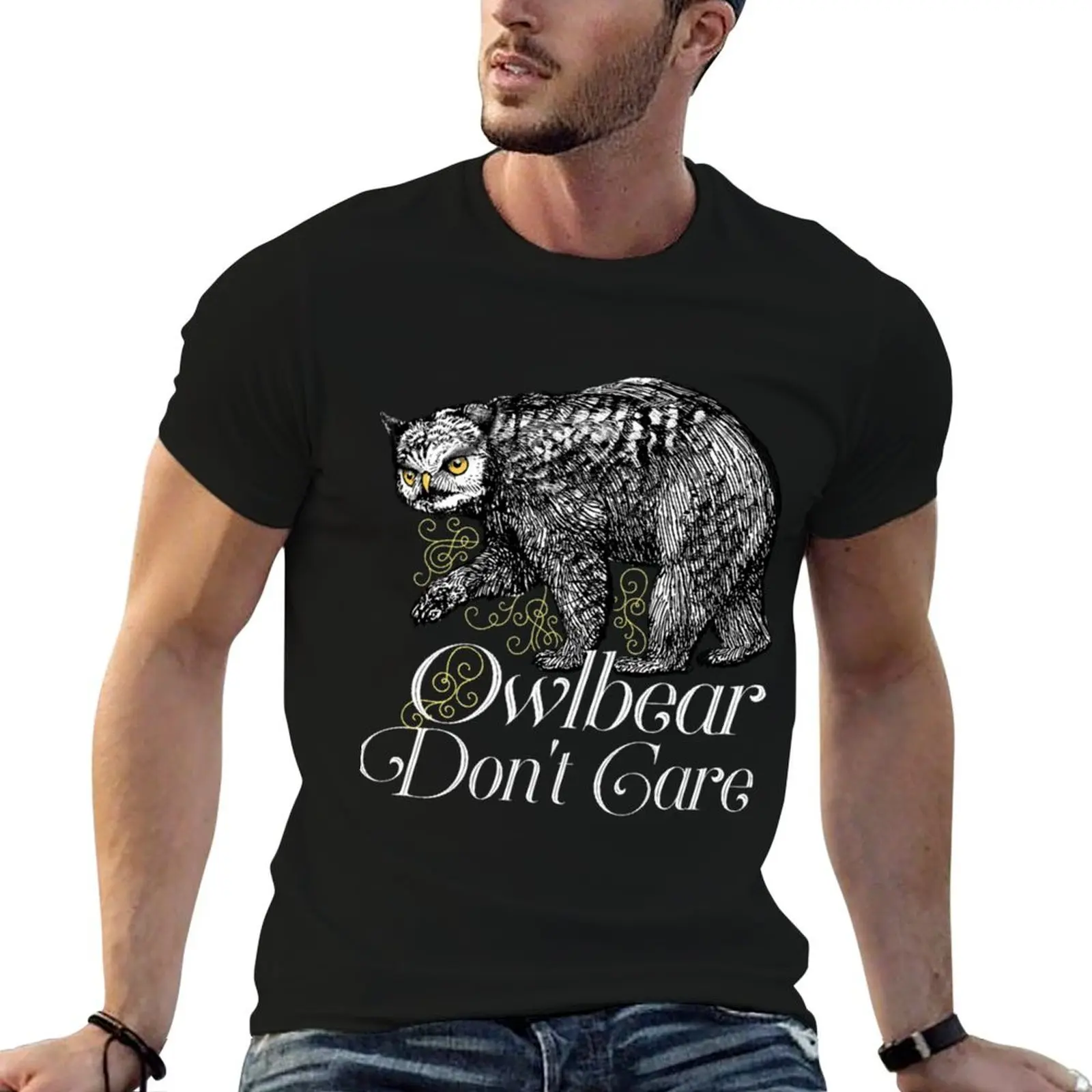 Фото Owlbear Don&x27;t Care Classic. Футболка больших размеров, легкая футболка №1