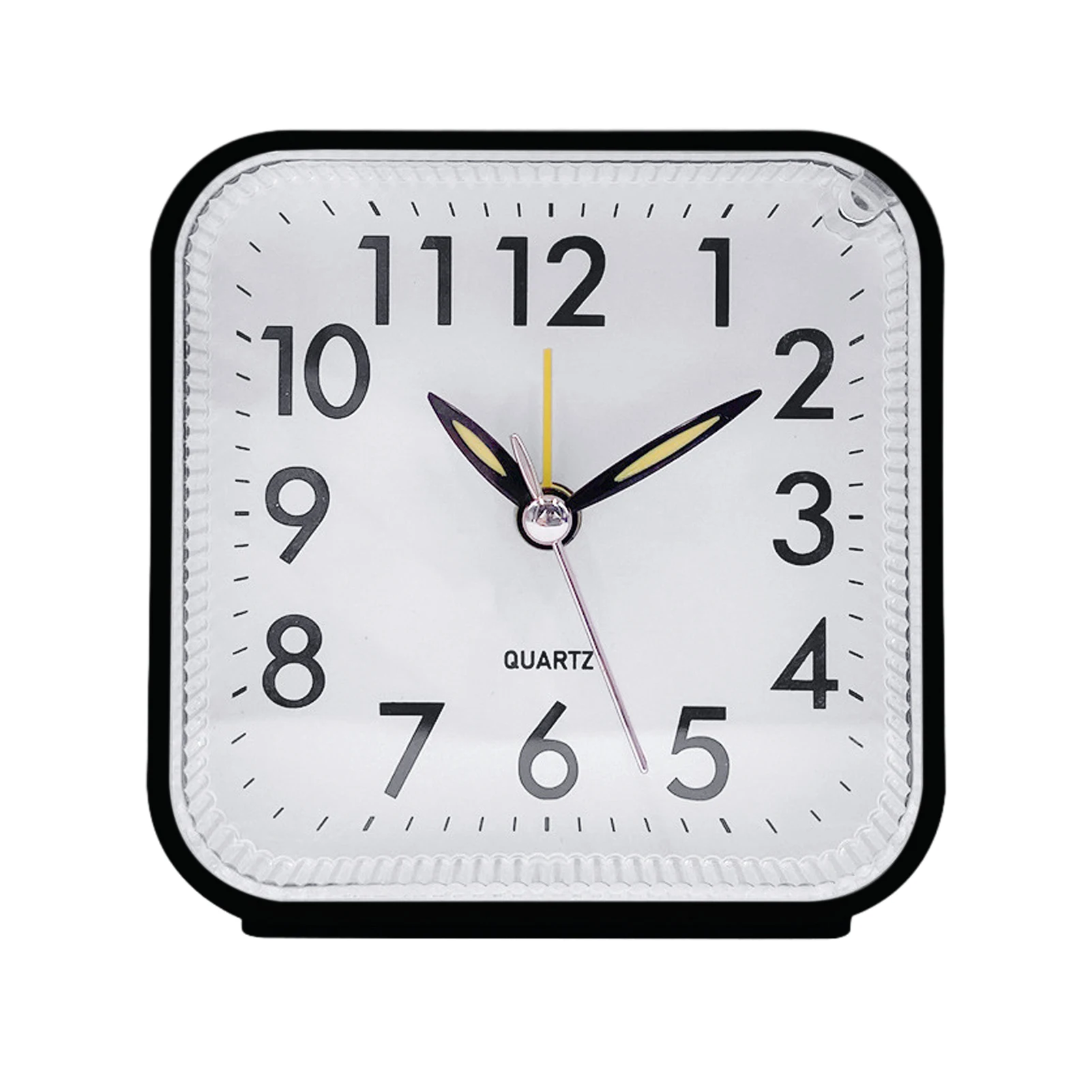 Student Desktop Battery Operated Non Ticking For Bedroom Easy Setup Daily With Night Light Analog Display Square Alarm Clock
