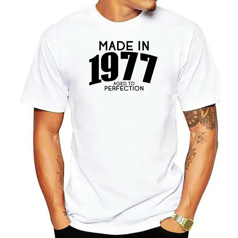 

Мужская футболка сделано в 1977 году-подарок на день рождения в винтажном стиле Новое поступление футболок Повседневная летняя футболка дешевая оптовая продажа