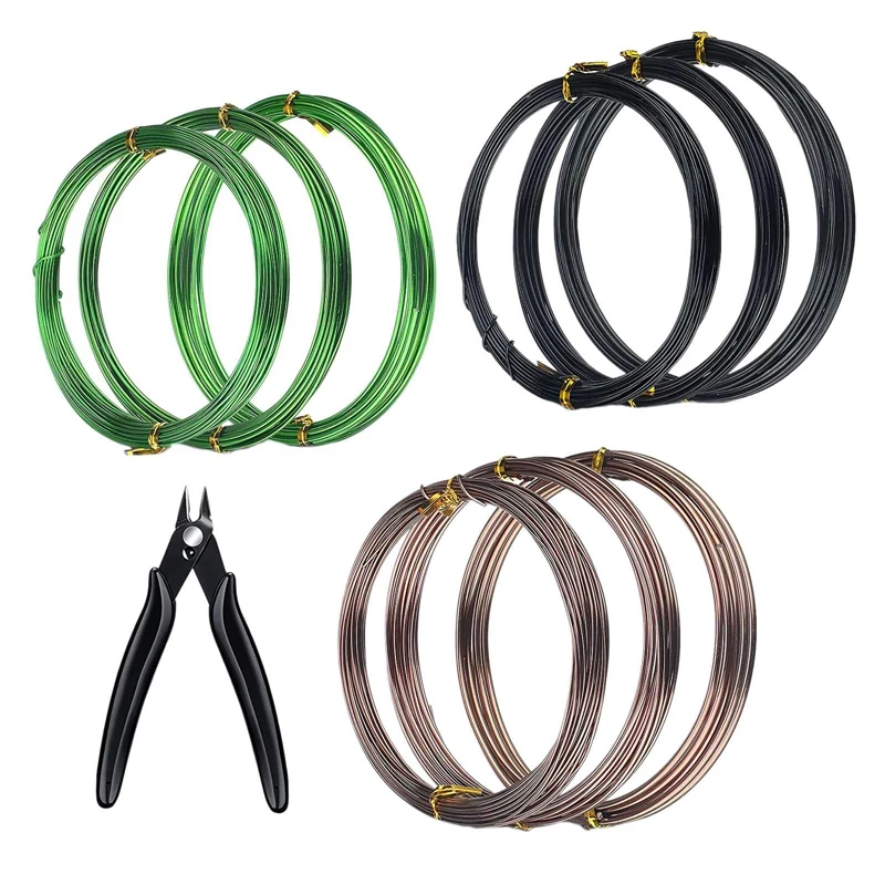 

9 Rolls Bonsai Wires, Tree Training Wire, With Wire Cutter, Aluminum Bonsai Training Wire For Bonsai Trees Indoor