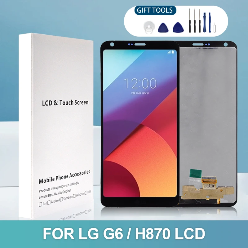 

ЖК-дисплей 5,7 дюйма H870 для LG G6, сенсорная панель с цифровым преобразователем в сборе, H871, H872, H873, VS988, LGM-G600K, экран с инструментами, 1 шт.
