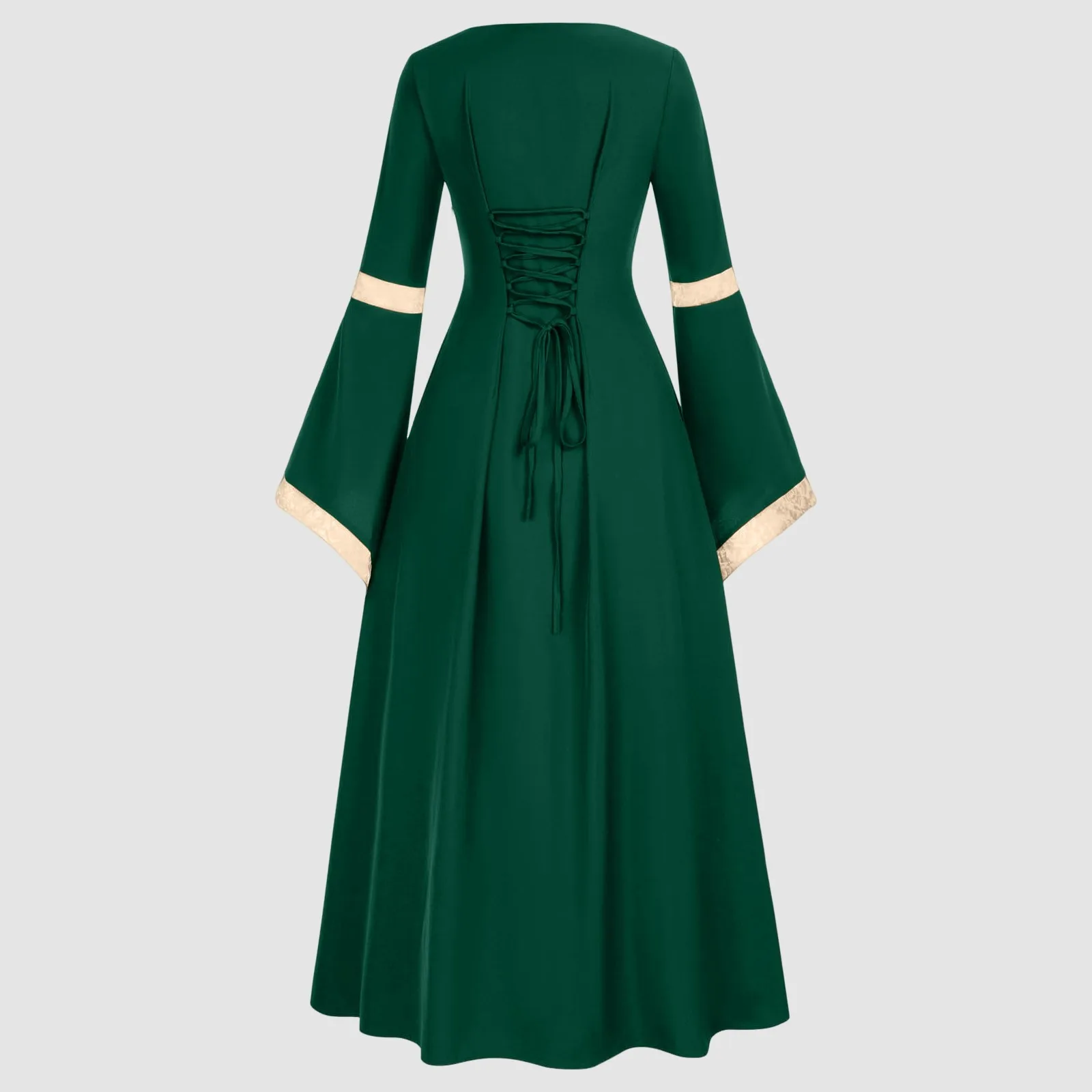 Женское длинное платье в стиле ретро для косплея на Хэллоуин с рукавами-трубой