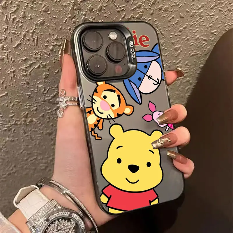 Милый чехол для телефона с персонажами Диснея и Винни-Пухом для iPhone 17, 17e, 16e, 16, 15, 14, 13, 12, 11 mini, Pro, Max, Air, Plus, противоударный, с защитой от падений (art.: 3920db301270e) - 3920db301270e