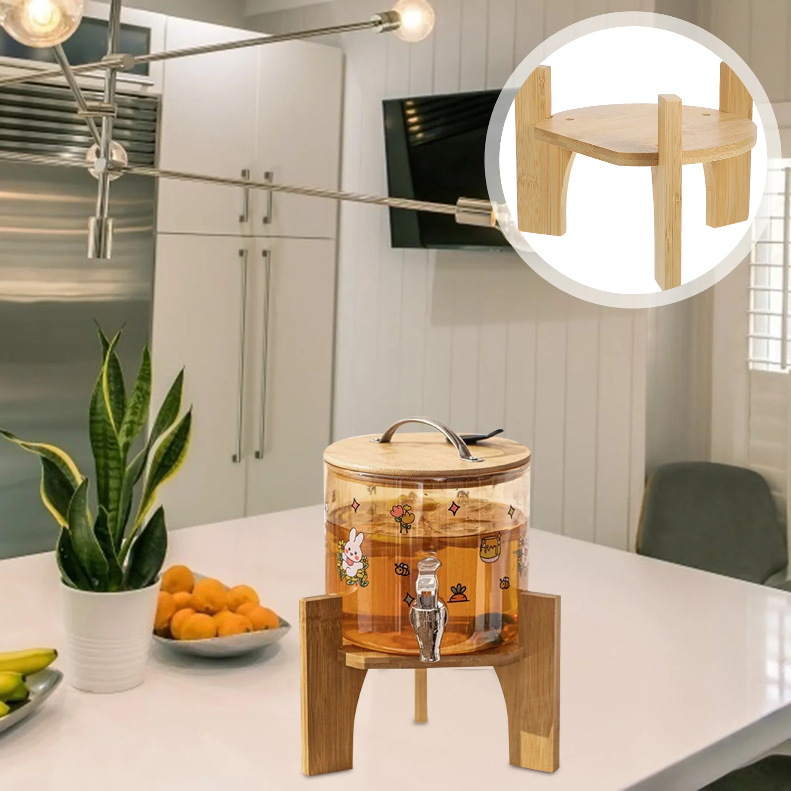 Держатель Бамбуковое основание Скамейка для растений Диспенсер напитков