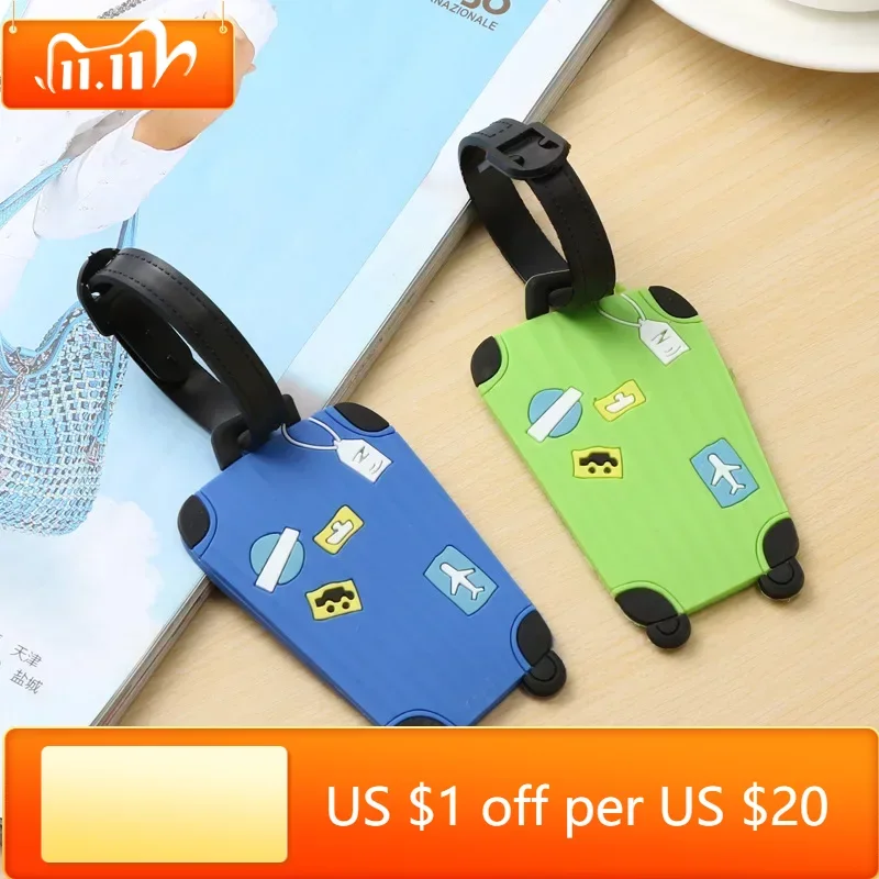 

New Fashion Silicon Luggage Tags Travel Accessories for Bags Portable Luggage Tag Cartoon Style for Girls Boys Card Cover