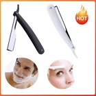 Полностью металлический материал старомодный складной ручной бритвенный станок, держатель для бритвы, скребок для парикмахерской, нож для парикмахерской, прямая бритва