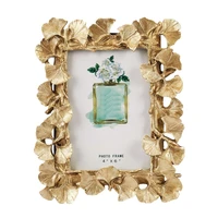 resin retro frame golden ginkgo leaf photo frame home decorations