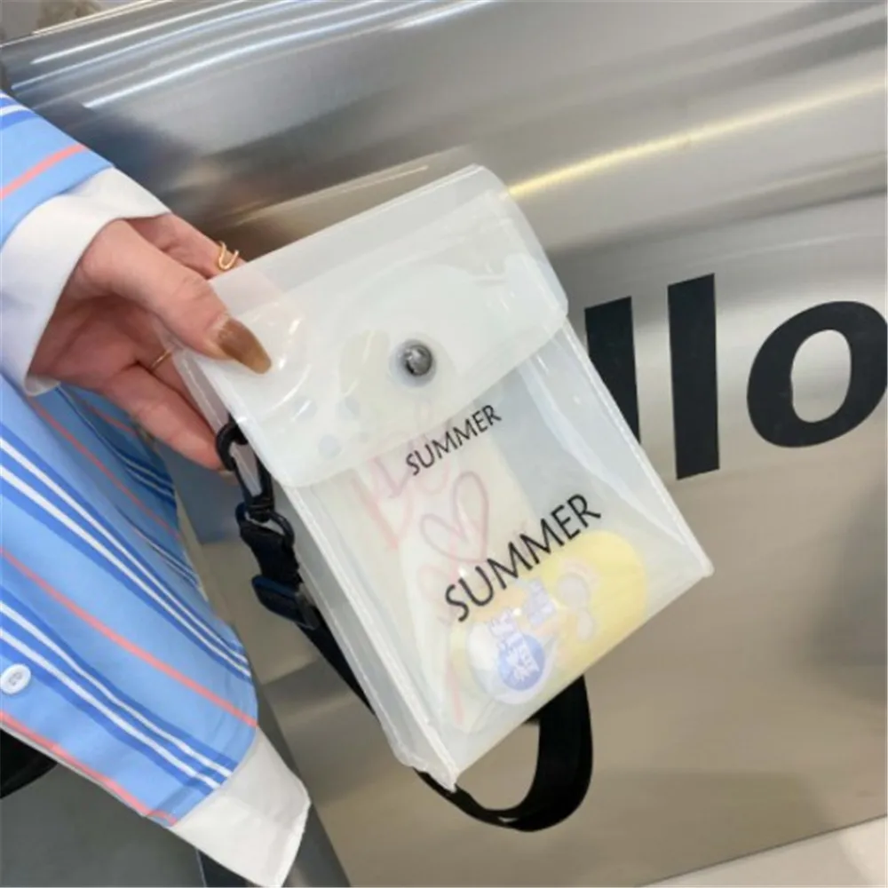 

Summer Women Crossbody Bags PVC Jelly Transparent Laser Tote Handbag Ladies Shoulder Messenger Bag Outdoor Phone Key Storage Bag