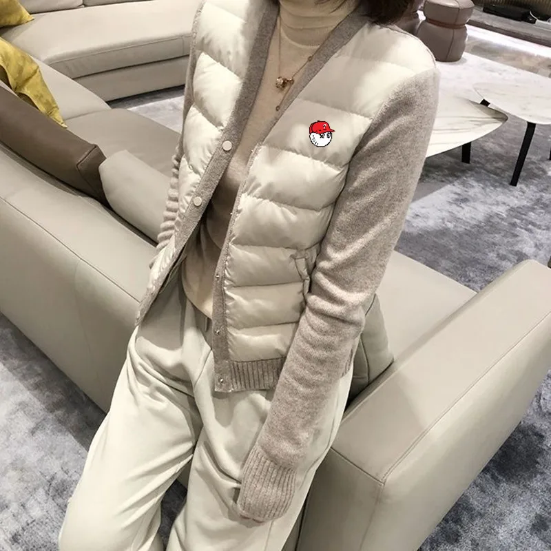 

Женская зимняя одежда для гольфа, новинка 2023, куртка для гольфа, женская одежда для гольфа, Высококачественная теннисная Легкая трикотажная куртка с V-образным вырезом для гольфа