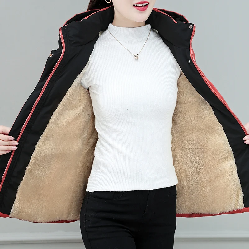 New Winter Women'S Casual Medium Long Thick Cotton Padded Jacket With Hood Warm Keeping And Fashionable Cotton Padded Coat
