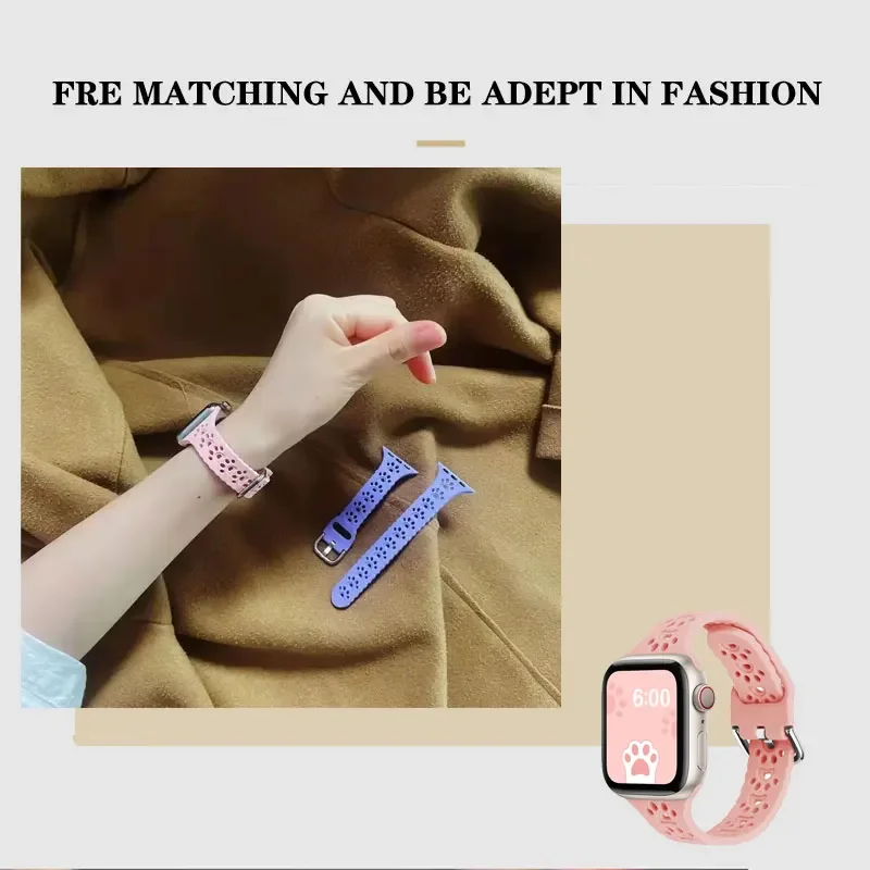 Силиконовый Спортивный Ремешок Для Apple Watch Ultra2 Series 7 45 Мм/41 Мм И SE 9 8 6 5 4 3 Браслет